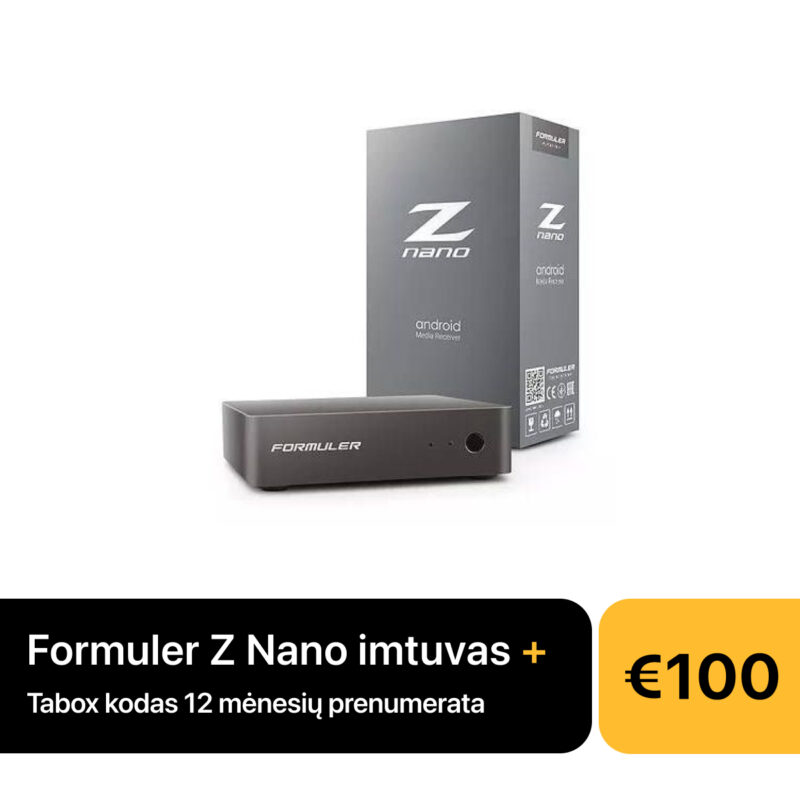 Formuler Z Nano imtuvas + Tabox 12 mėnesių prenumerata